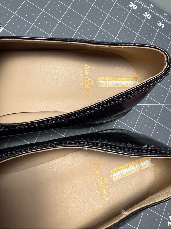 Sam Edelman Black Patent Tassel Loafers with Gold Accent - Picture 4 of 4